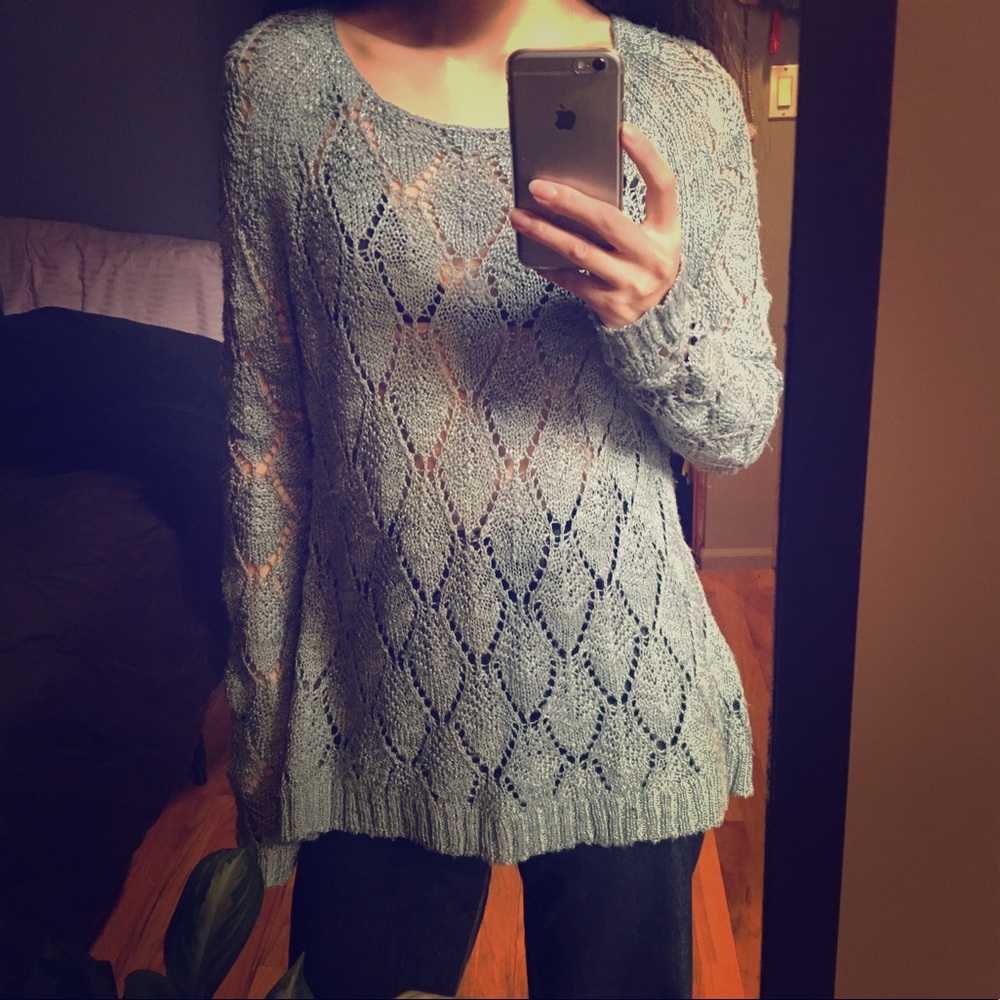 SOLD ✨ Mousey crochet sweater top Small